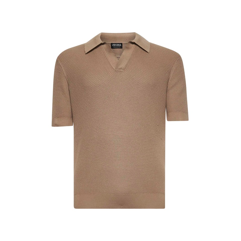 Beige Premium Cotton polo shirt