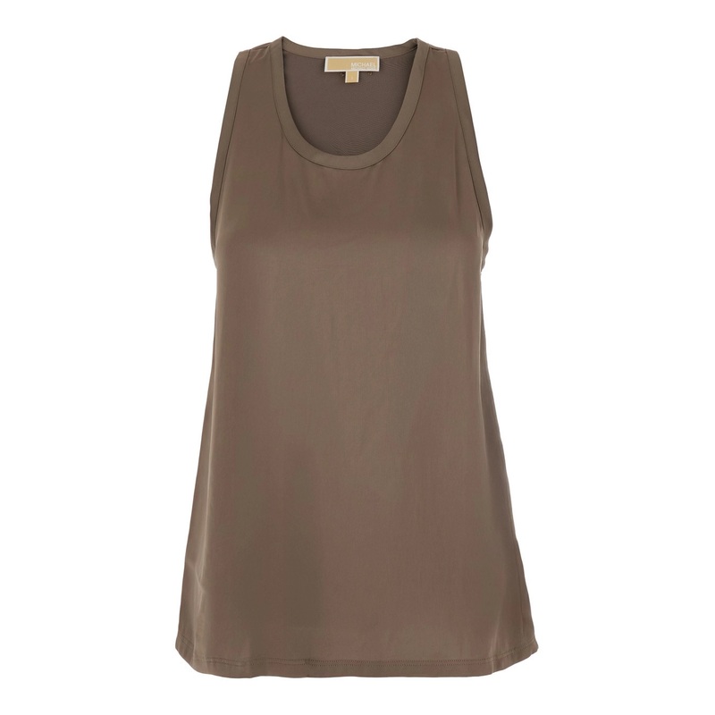 Brown Racerback  Top in Tech Fabric Woman