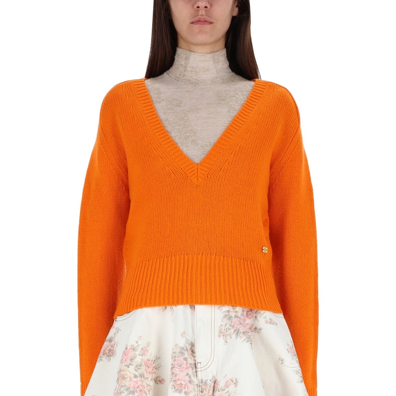 CASHMERE SWEATER|ORANGE|XS|S|M|L