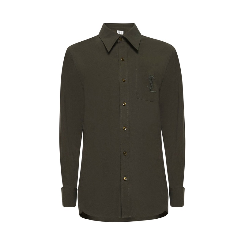 Cassandre green linen and cotton shirt