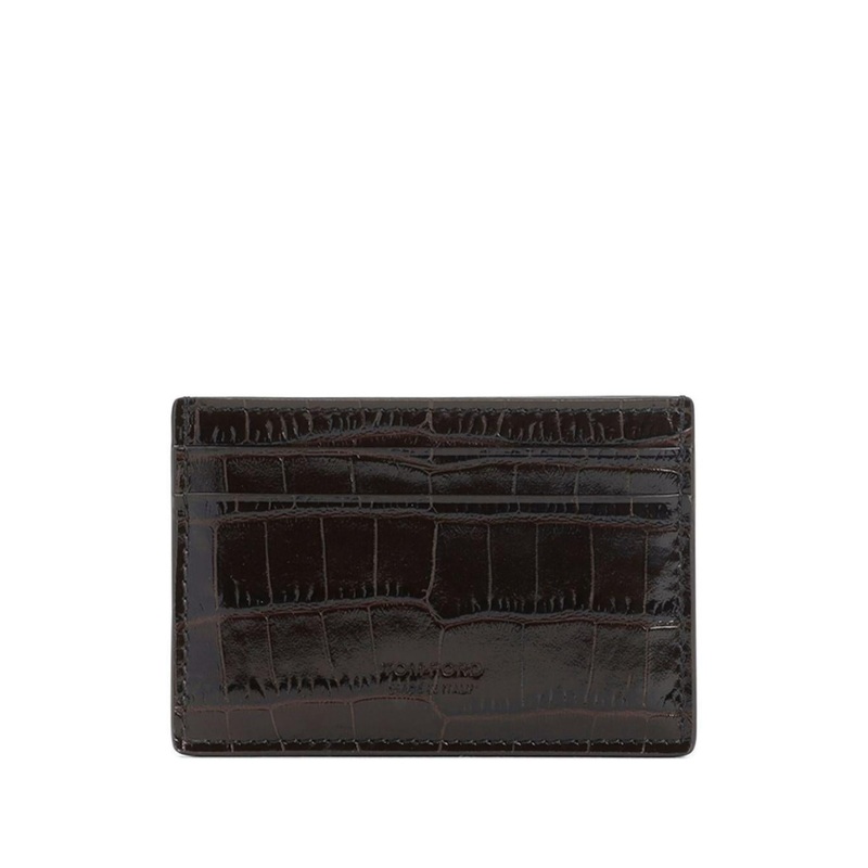 Crocodile Print Card Holder|Espresso|One Size