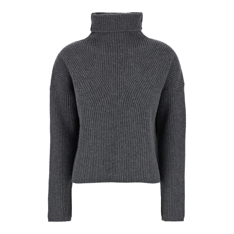 ‘Golia’ Grey Turtleneck Sweater in Wool and Cashmere Woman