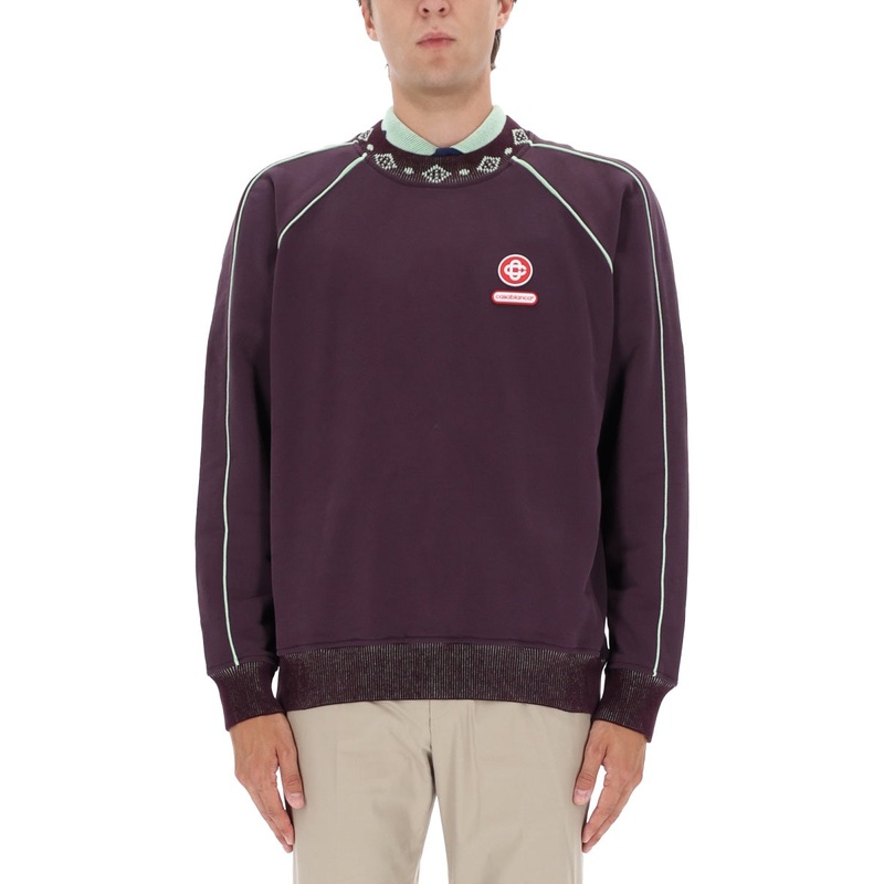 SWEATSHIRT WITH LOGO|PURPLE|M|L