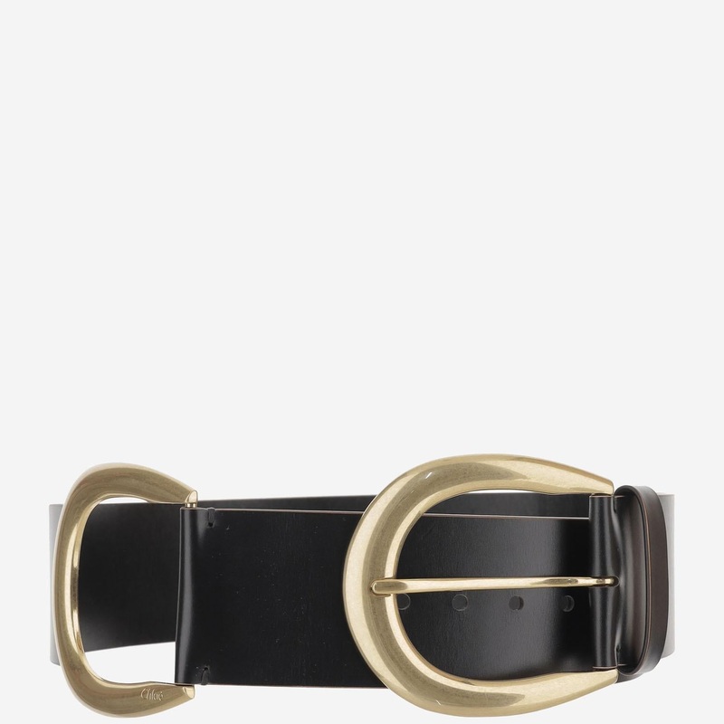 Anita Calfskin Belt with Gold-Plated Buckles