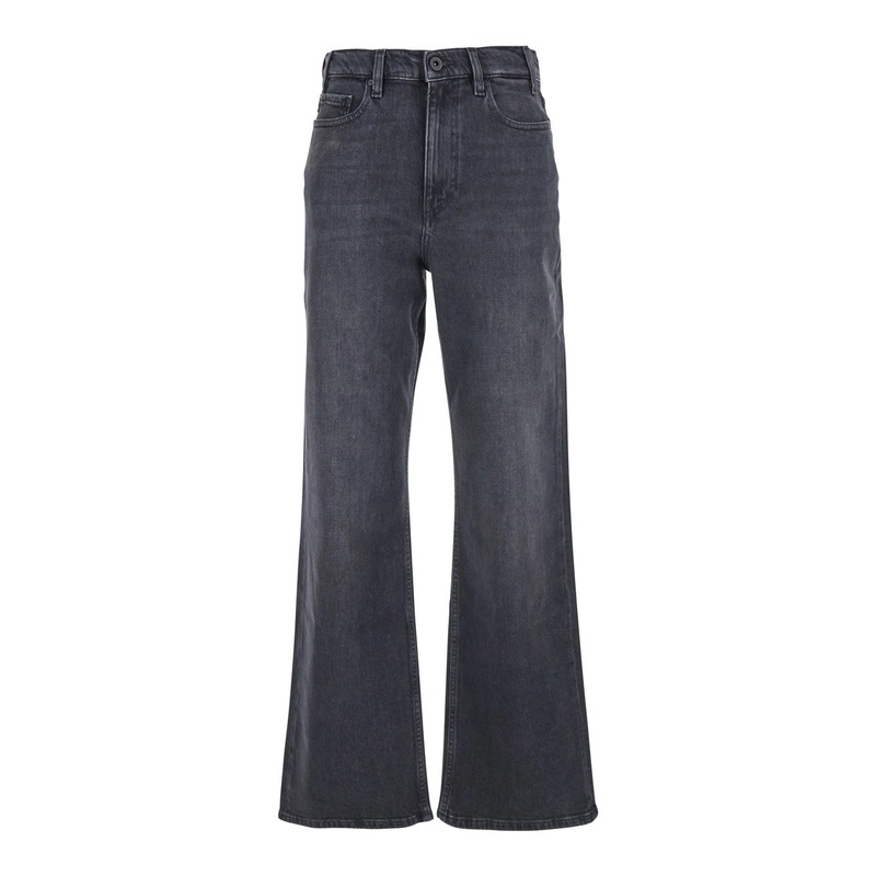 Black Jeans with Logo Detail on the Pocket and Logo Patch on the Rear in Denim Woman