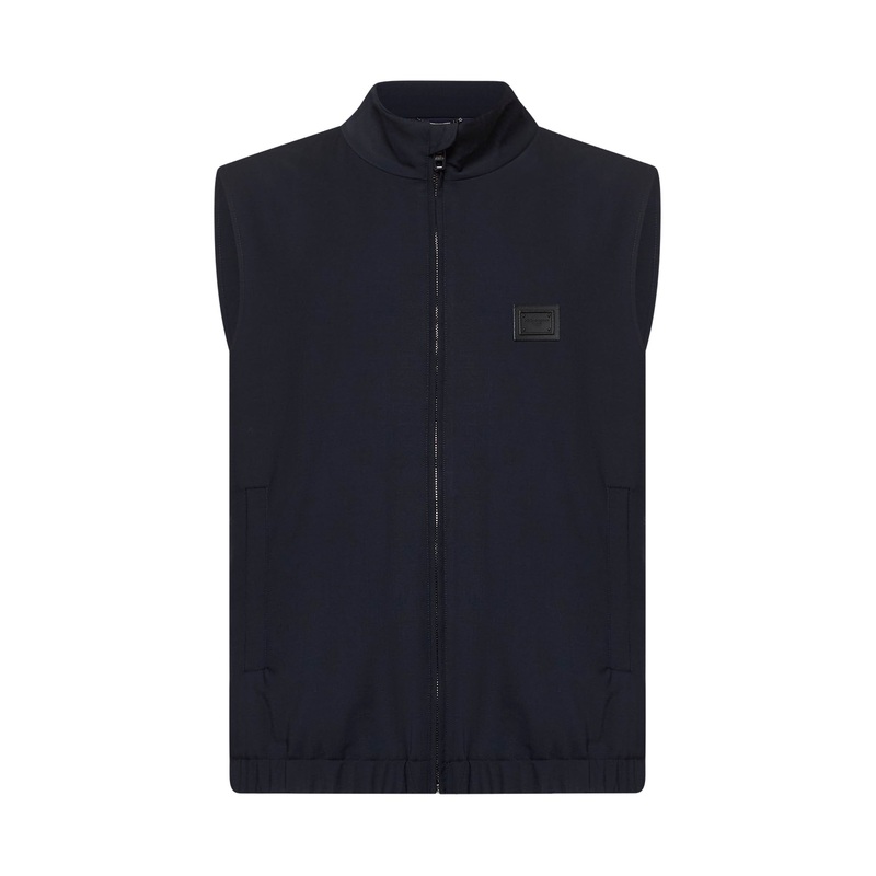 Blue canvas logo plate vest|50|52|54|56