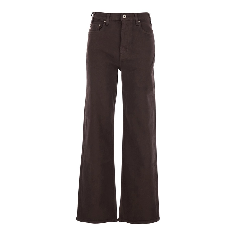 Brown Jeans with Logo Detail on the Pocket and Logo Patch on the Rear in Denim Woman