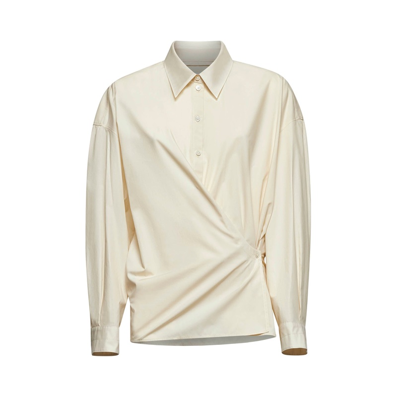 Cream poplin Twisted shirt|34|36|38