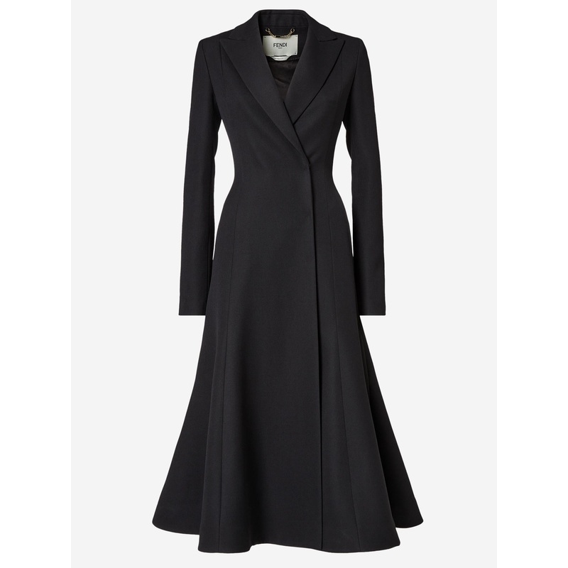 Grain de Poudre Wool Coat|Black|40|42