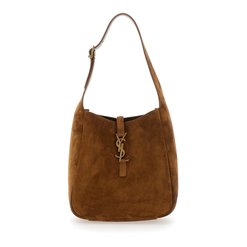 ‘Le 5  7’  Brown Shoulder Bag with Hook Closure with Cassandre in Suede Woman