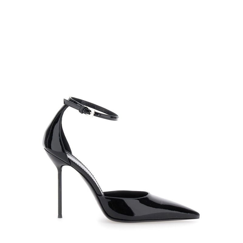 ‘Lidia’ Bordeaux Slingback Pumps with Buckle Strap Closure and High Stiletto Heel in Patent Leather Woman