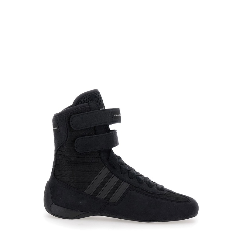 ‘Rasant’ Black Sneakers with Strap Closure and Logo Detail on the Side in Tech Fabric Woman