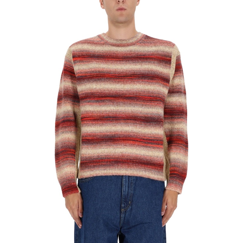 STRIPED SWEATER|ORANGE|M|L|XL