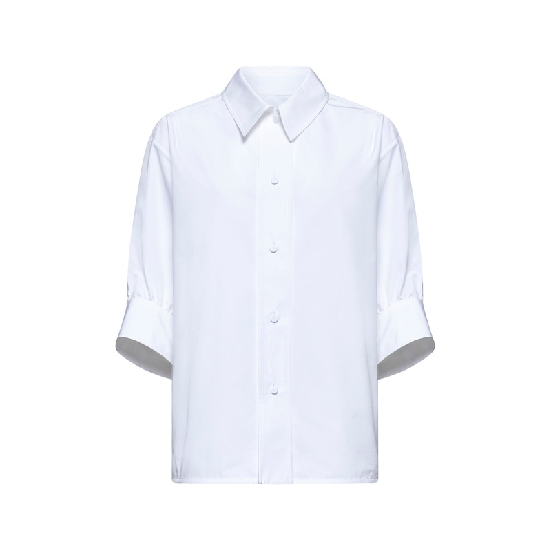 White poplin boxy shirt|36|38