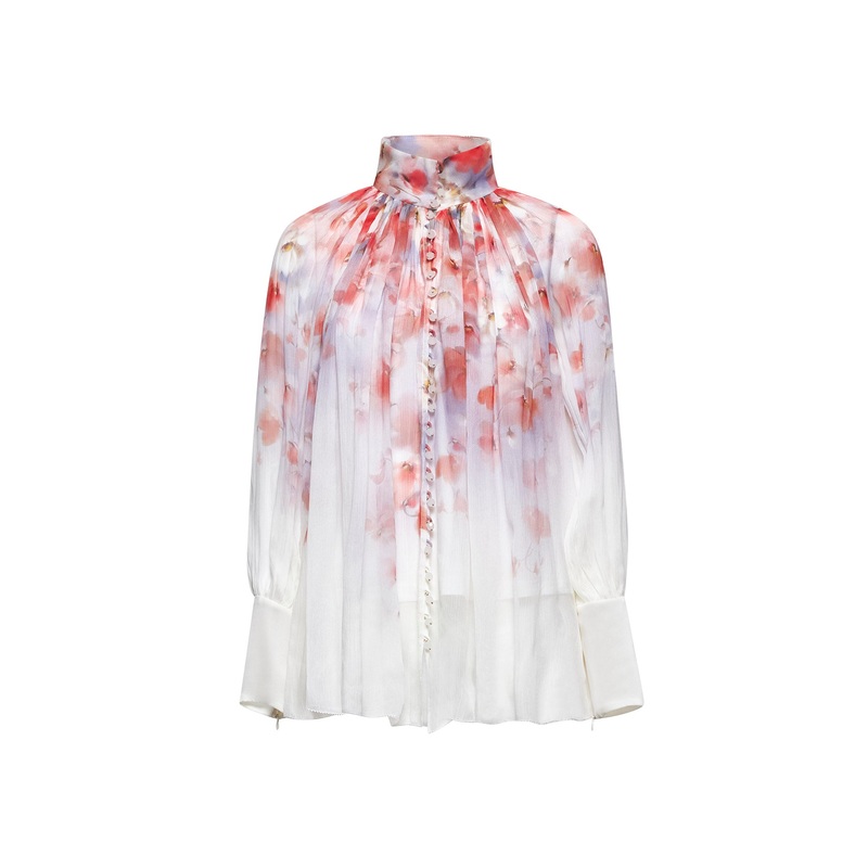 White viscose Smock Crush blouse