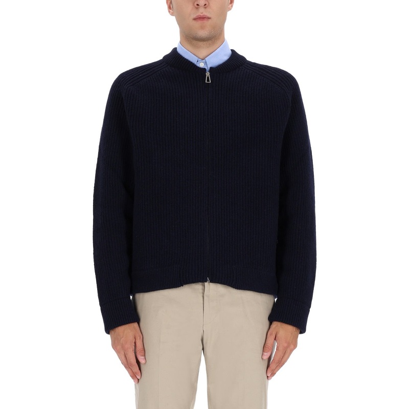 ZIPPERED CARDIGAN|BLUE|M|L|XL