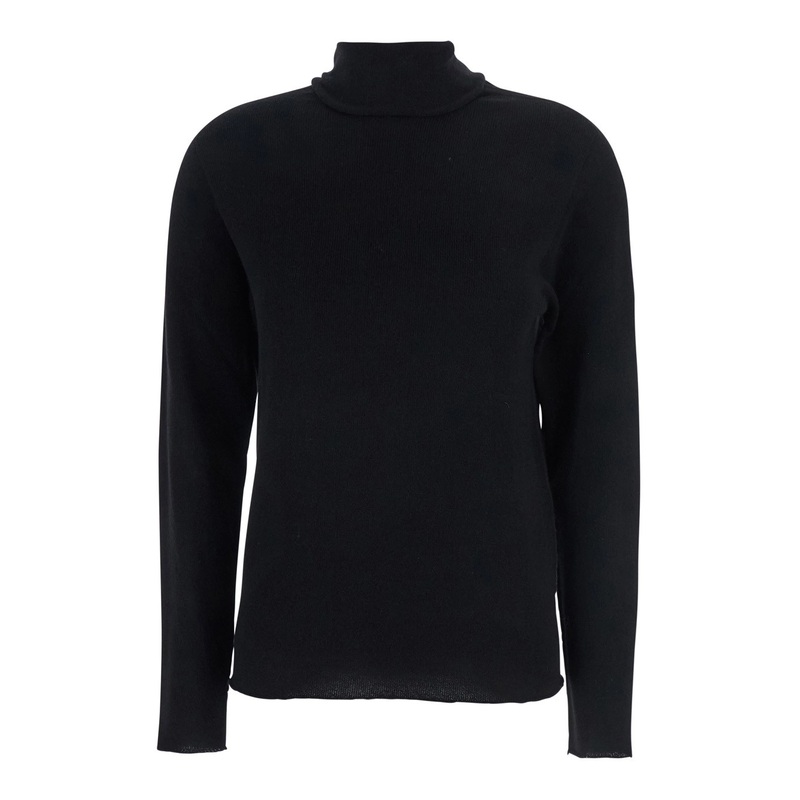 ‘Aureliano’ Black Turtleneck Sweater in Fabric Woman