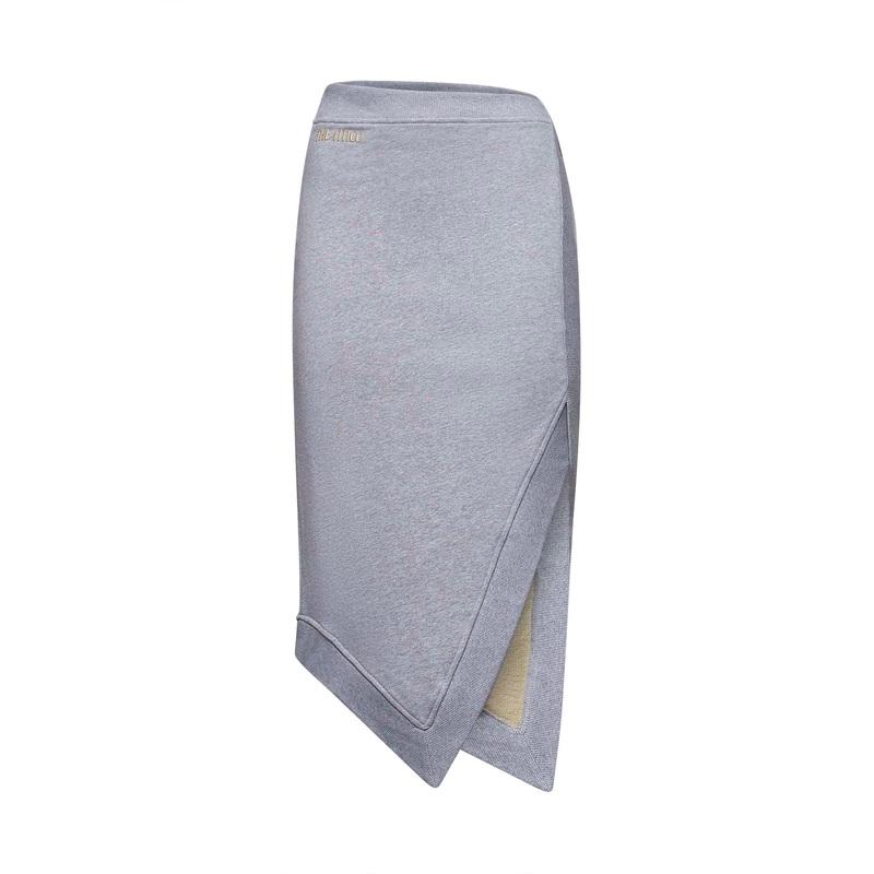 Grey cotton midi skirt|38|40|42