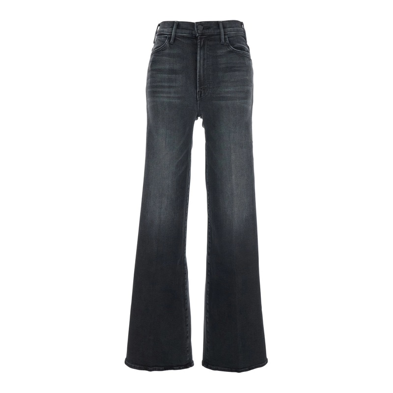 Grey Five-Pocket Flared Jeans in Cotton Denim Woman