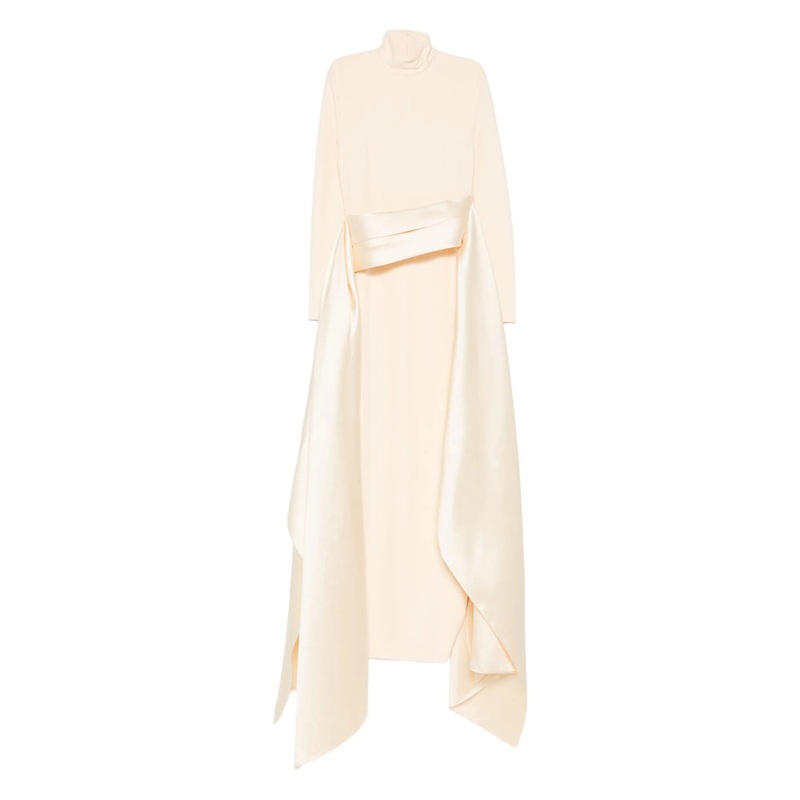 Pearl Roll Neck Dress with Draped Panel