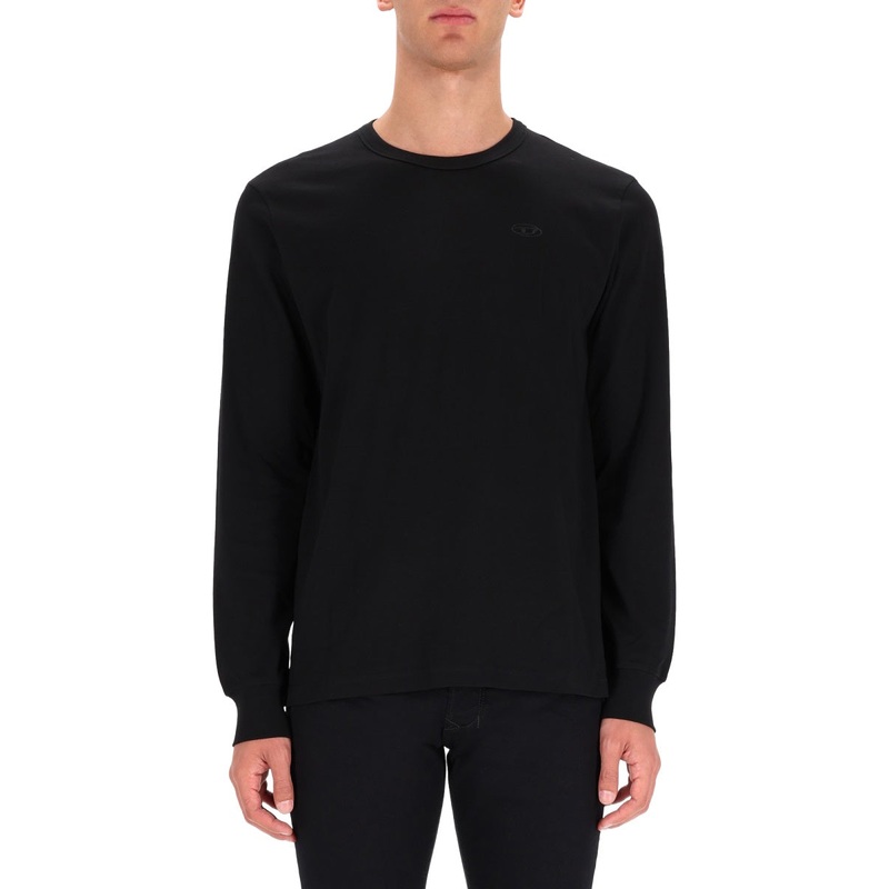 TSHIRT WITH EMBROIDERED LOGO|BLACK|M|L|XL|XXL