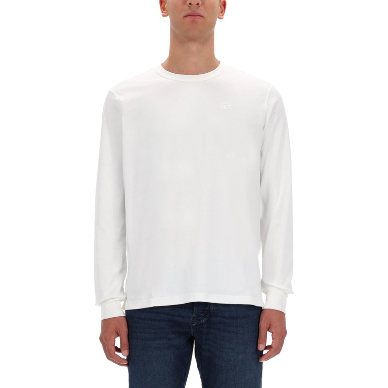 TSHIRT WITH EMBROIDERED LOGO|WHITE|M|L|XL|XXL