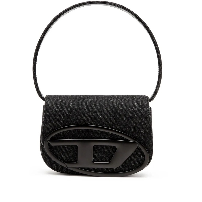 BLACK COTTON LEATHER HANDBAG|BLACK|UNI