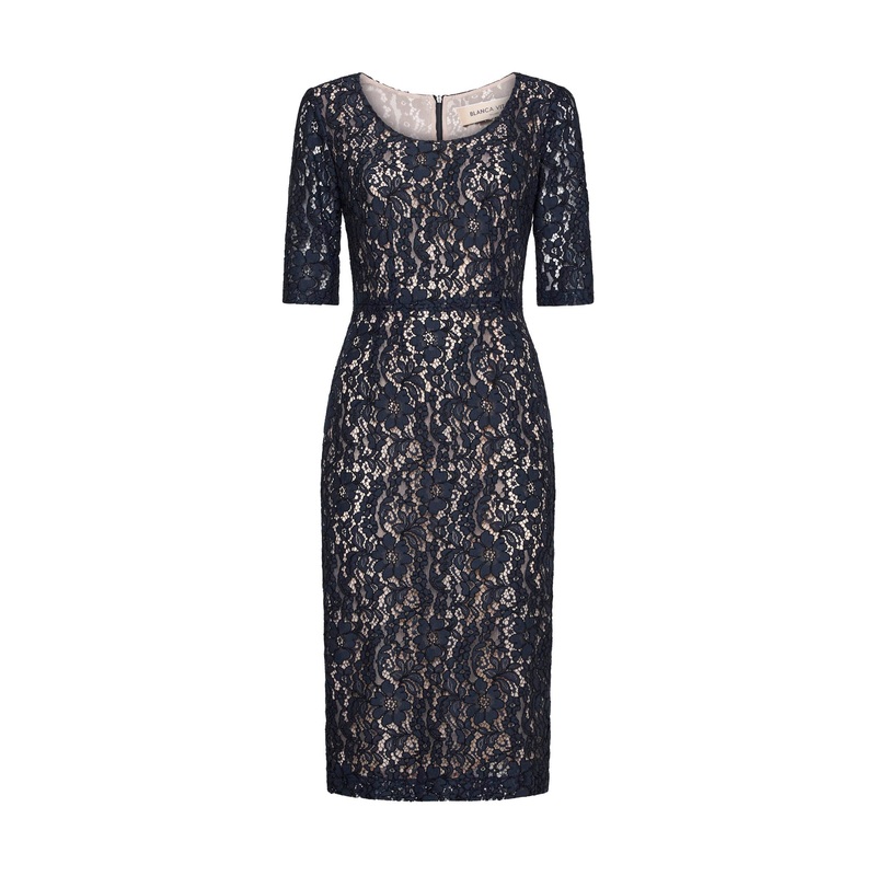 Blue floral lace Alnus sheath dress
