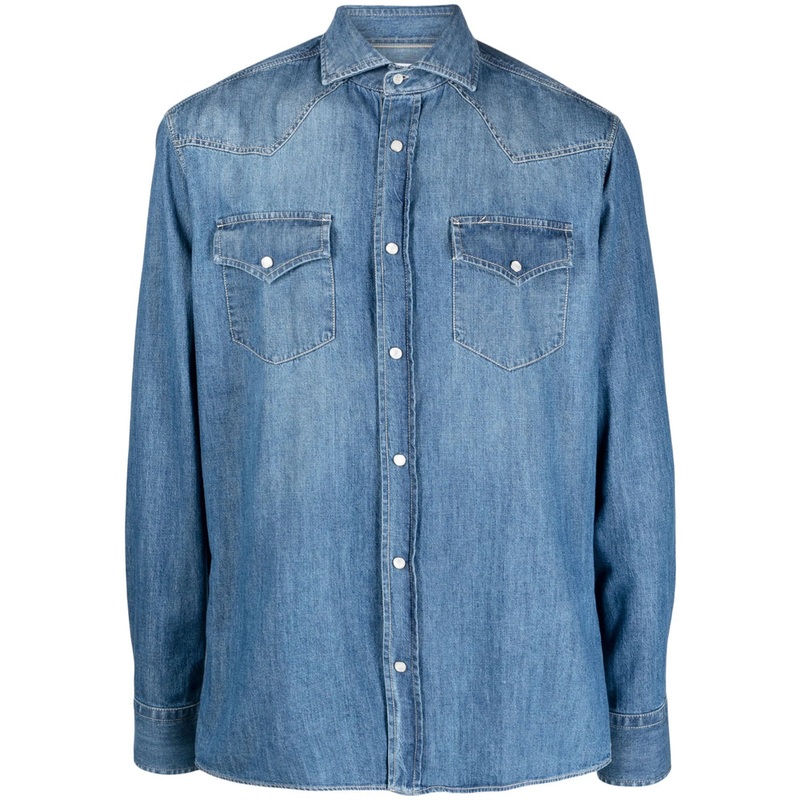 Brunello Cucinelli Blue Denim Shirt