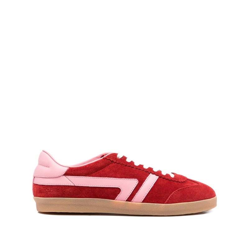 Closed Color-Block Sneakers|Red/Pink|39|36
