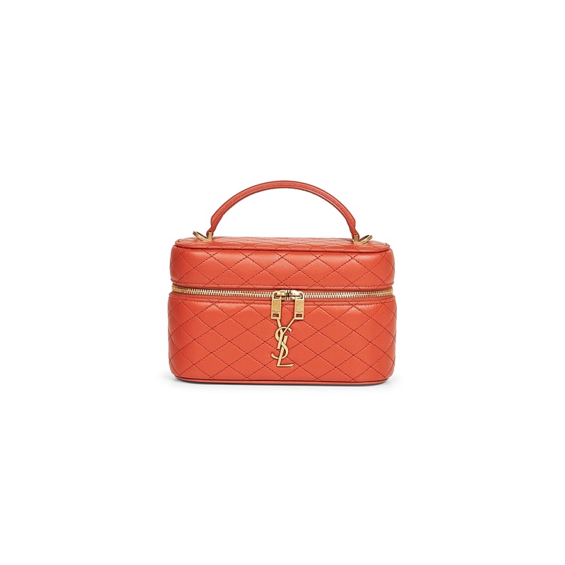 Orange Lambskin Gaby Vanity Bag