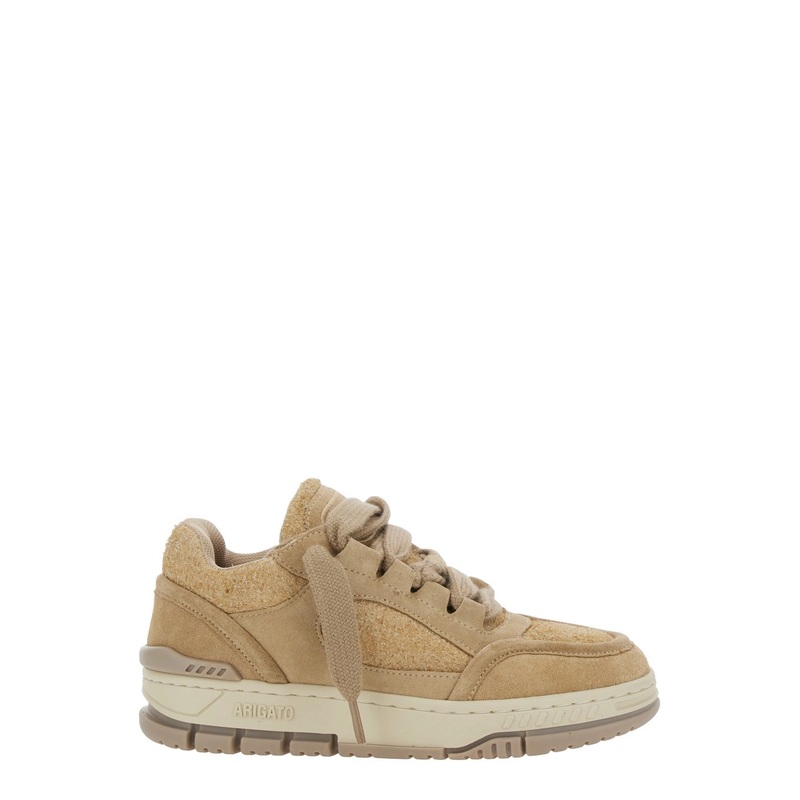 ‘Area Lo’ Beige Low Top Sneakers with Logo Patch on the Tongue and Chunky Sole in Leather Blend Woman