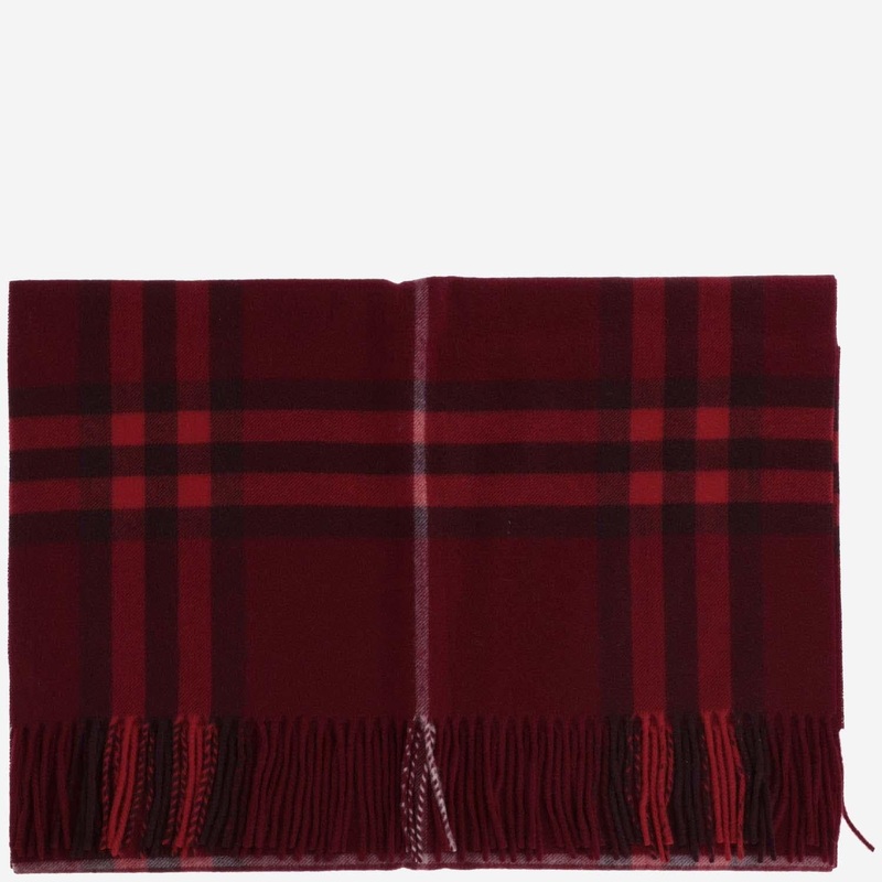 Cashmere Scarf with Check Pattern