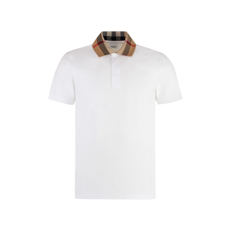 Cotton Piqu Polo Shirt with Contrasting Collar