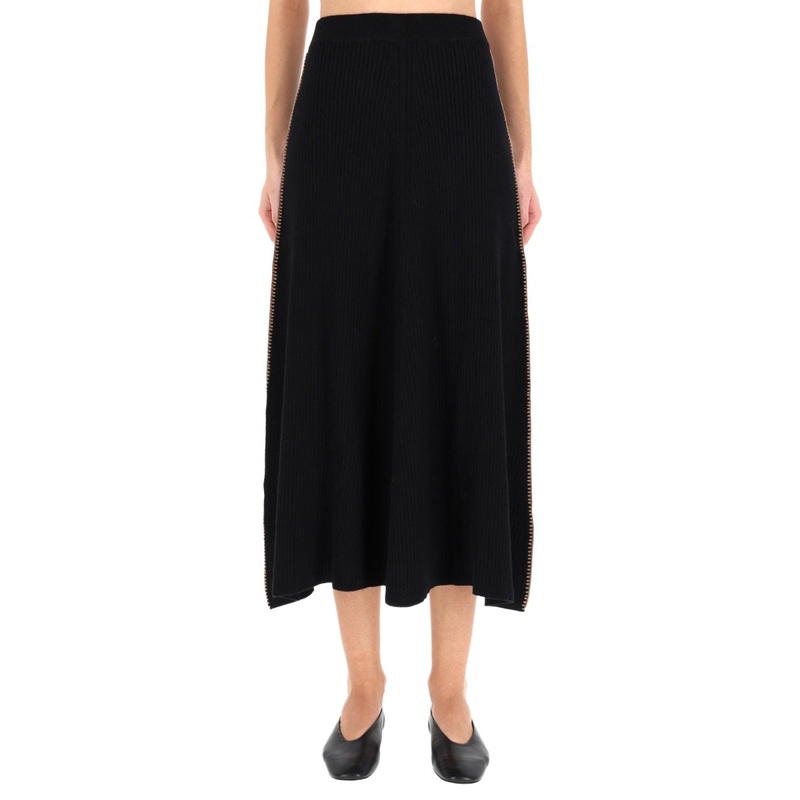 RIBBED SKIRT.|BLACK|S|M|L