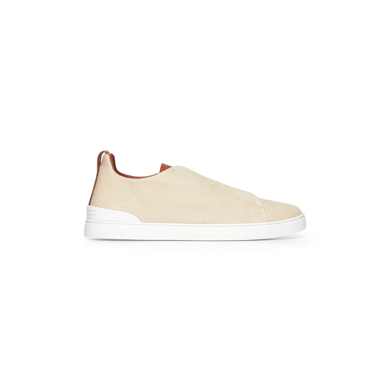 Beige canvas Triple Stitch sneakers