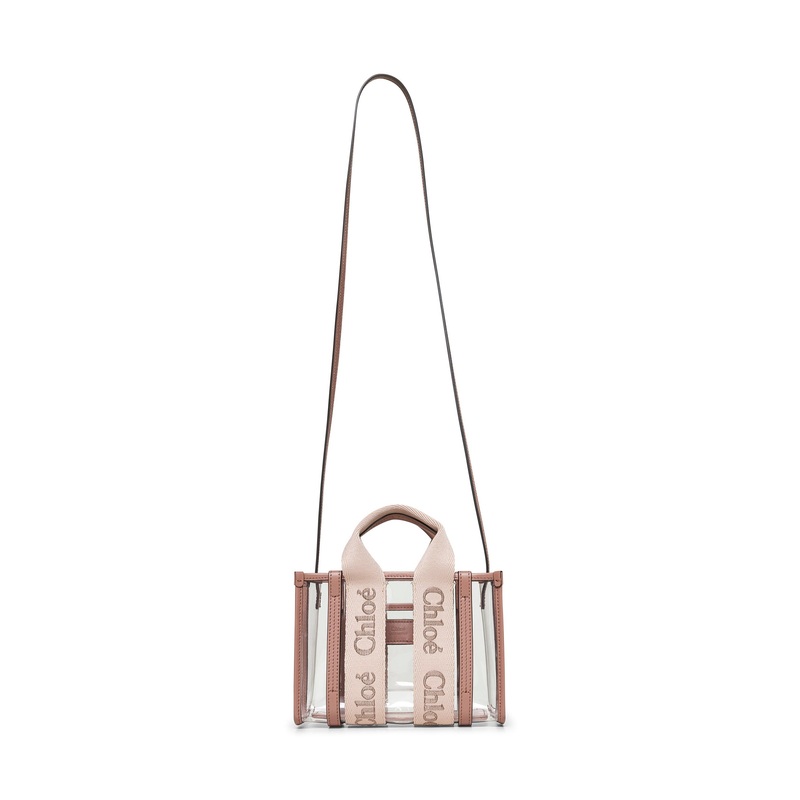 Beige Mini Woody tote bag|PZ