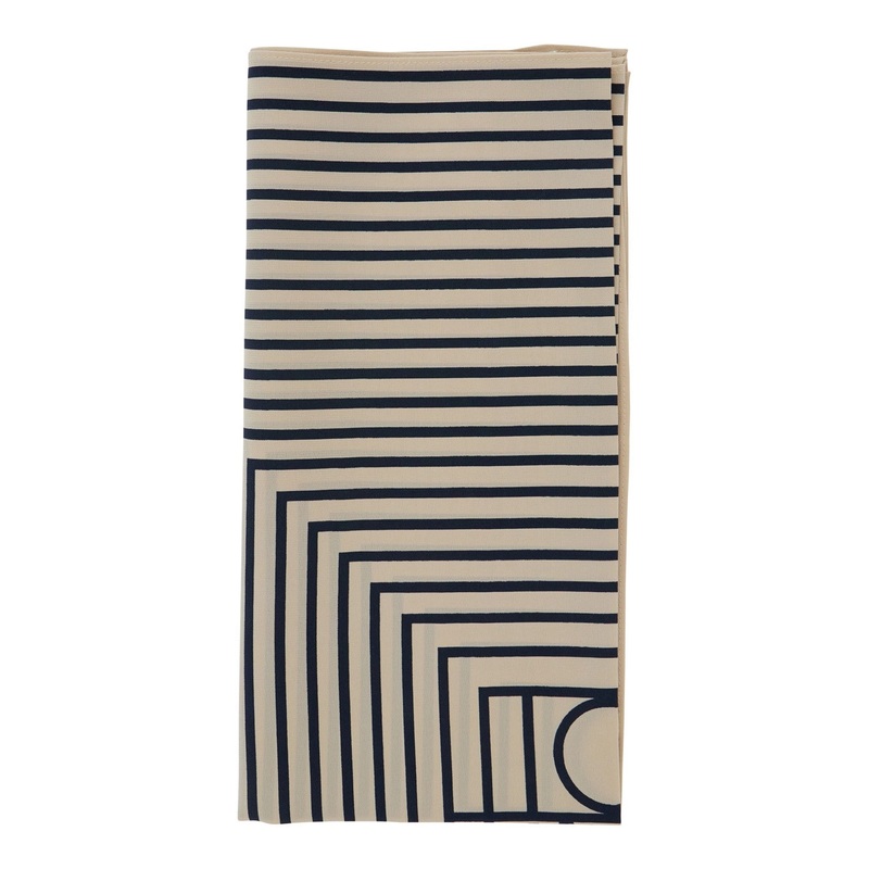 Beige Square Scarf with Logo Print in Silk Woman