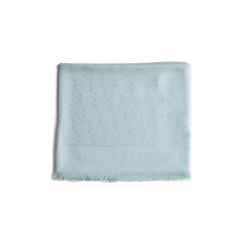 Green cashmere and silk FF stole