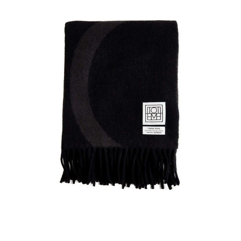 Grey jacquard wool Monogram scarf