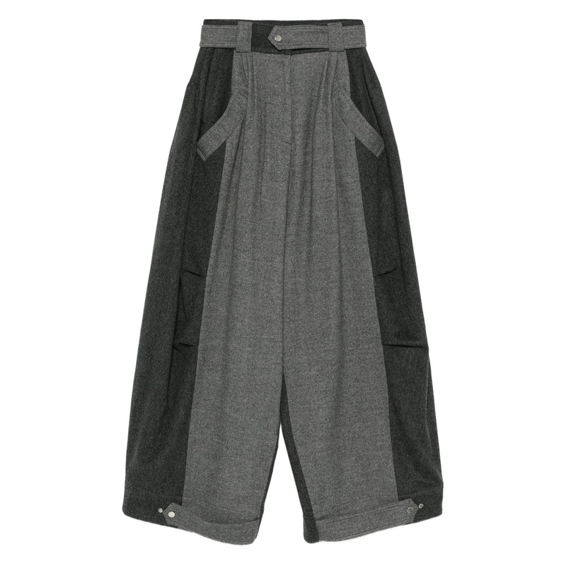 Grey Panelled Trousers with Pockets