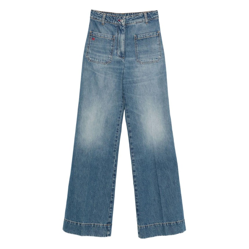 High-Waist Wide-Leg Jeans|Blue|27|29