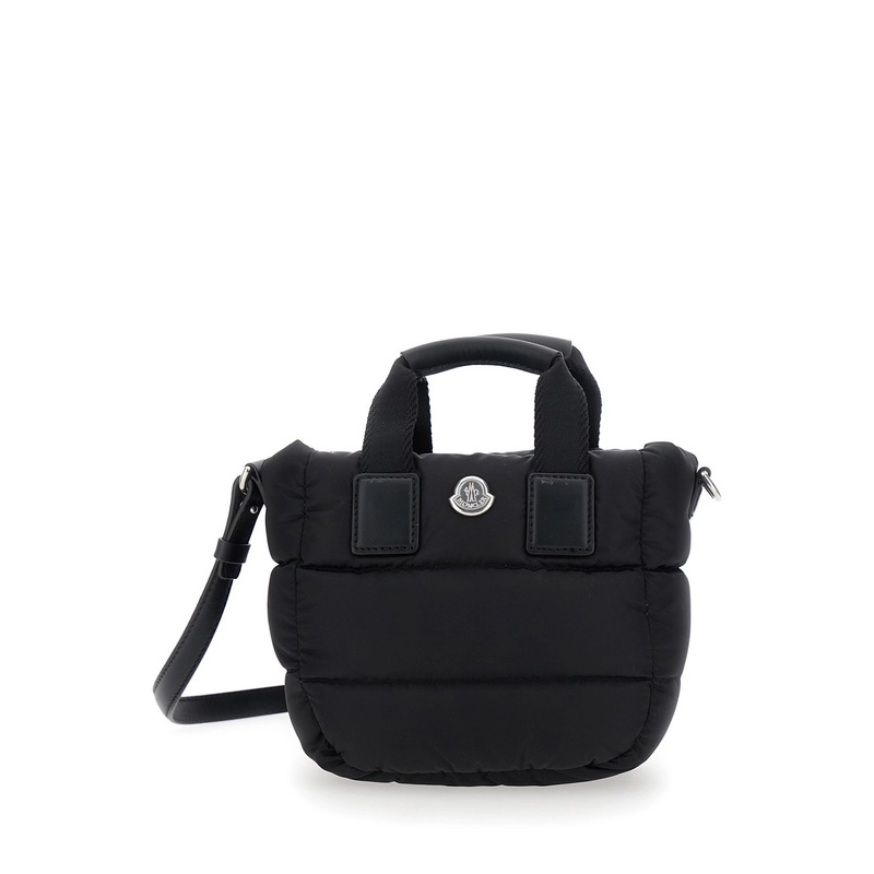 ‘Karadoc’ Black Micro Handbag with Adjustable and Removable Shoulder Strap and Logo Patch on the Front in Tech Fabric Woman