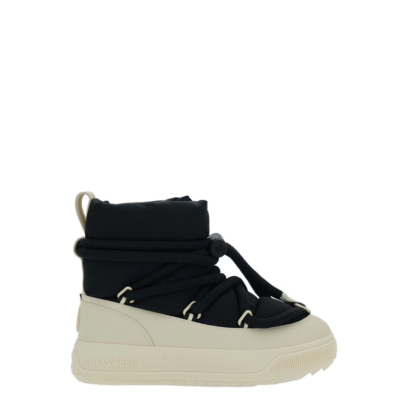 ‘Monpulse’ Black Ankle Boots with Logo Patch on the Front in Tech Fabric Woman