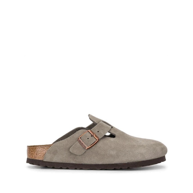 Birkenstock Womaan’s Boston Taupe Suede Mules