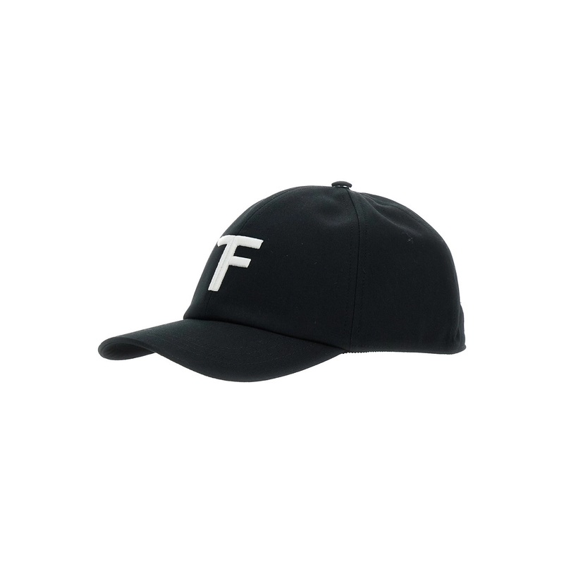 Black Baseball Cap with Logo Embroidery on the Front and Logo Lettering on the Rear in Cotton Man