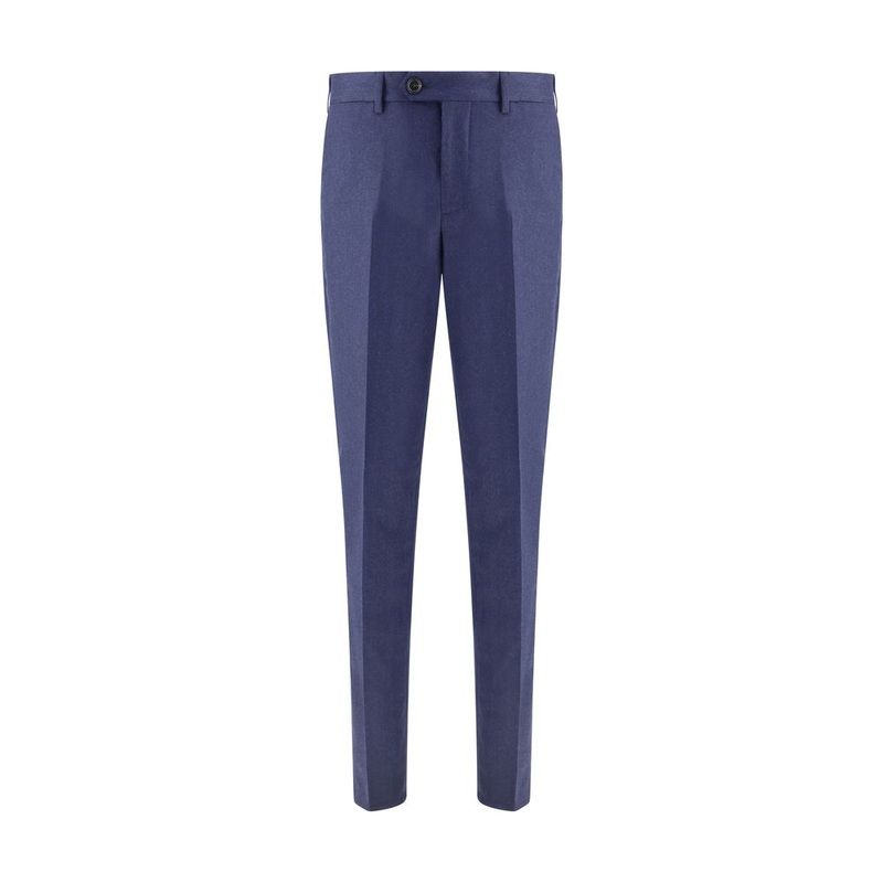 Blue Fleece Wool Pants|IT48 | M|IT52 | XL|IT54 | XXL