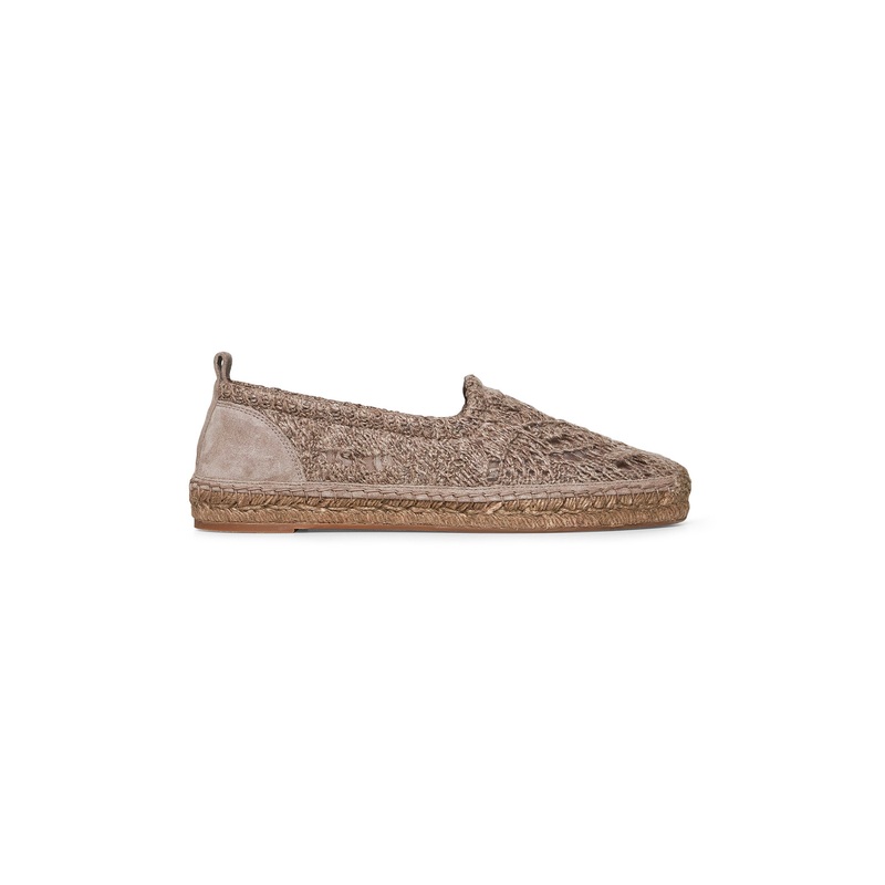 Brown Dazzling Foliage Lace knit espadrilles
