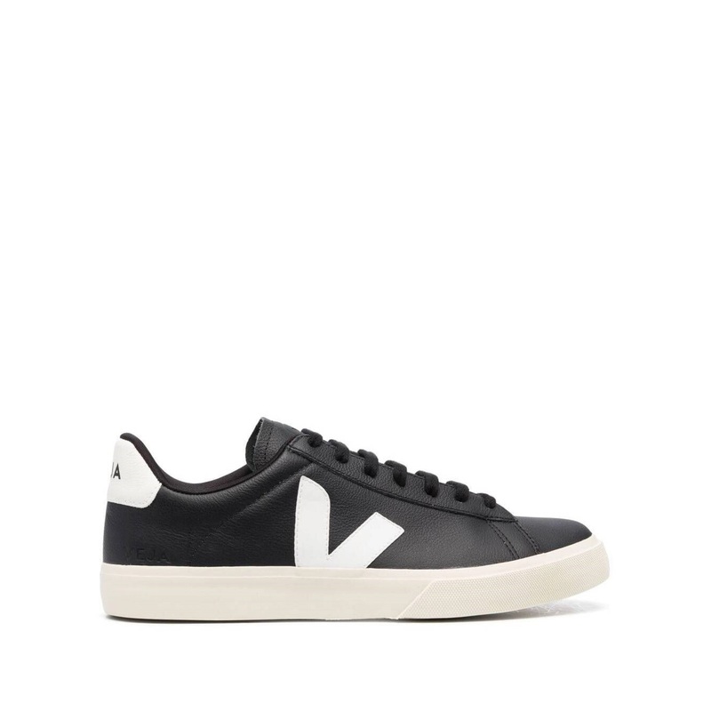 ‘Campo’ Black and White Low Top Sneakers in Vegan Leather Man