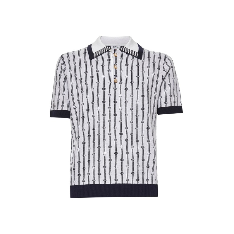 Cotton knit Monogram polo shirt